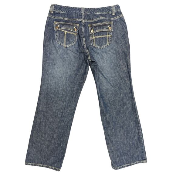 Tommy Hilfiger Woman Blue Jeans Size 12/31 Straight Inseam 31" High-Rise Flap - Picture 2 of 10